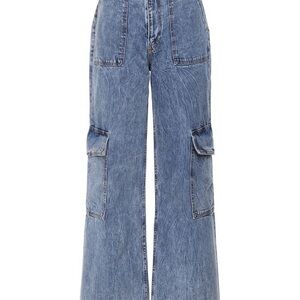 Ganni Denim Flare Jeans with Cargo Pockets